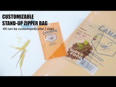 ทางเลือกหลายทางเลือกถุงซีลสามด้านฟอยล์อลูมิเนียมยืนขึ้นถุงอาหาร